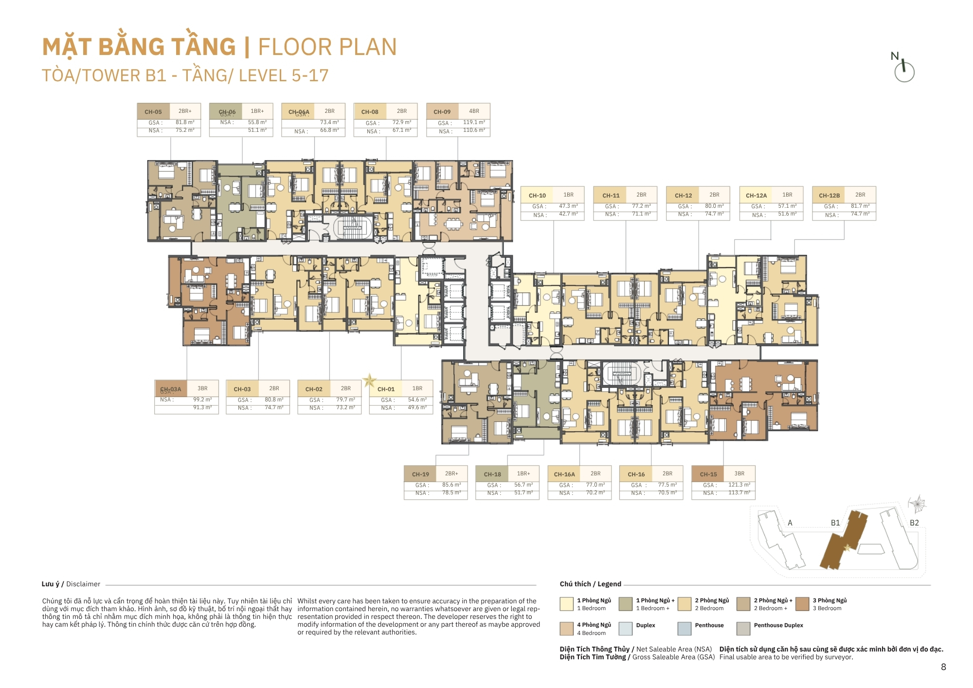 MẶT BẰNG THÁP B1 MASTERI COSMO CENTRAL