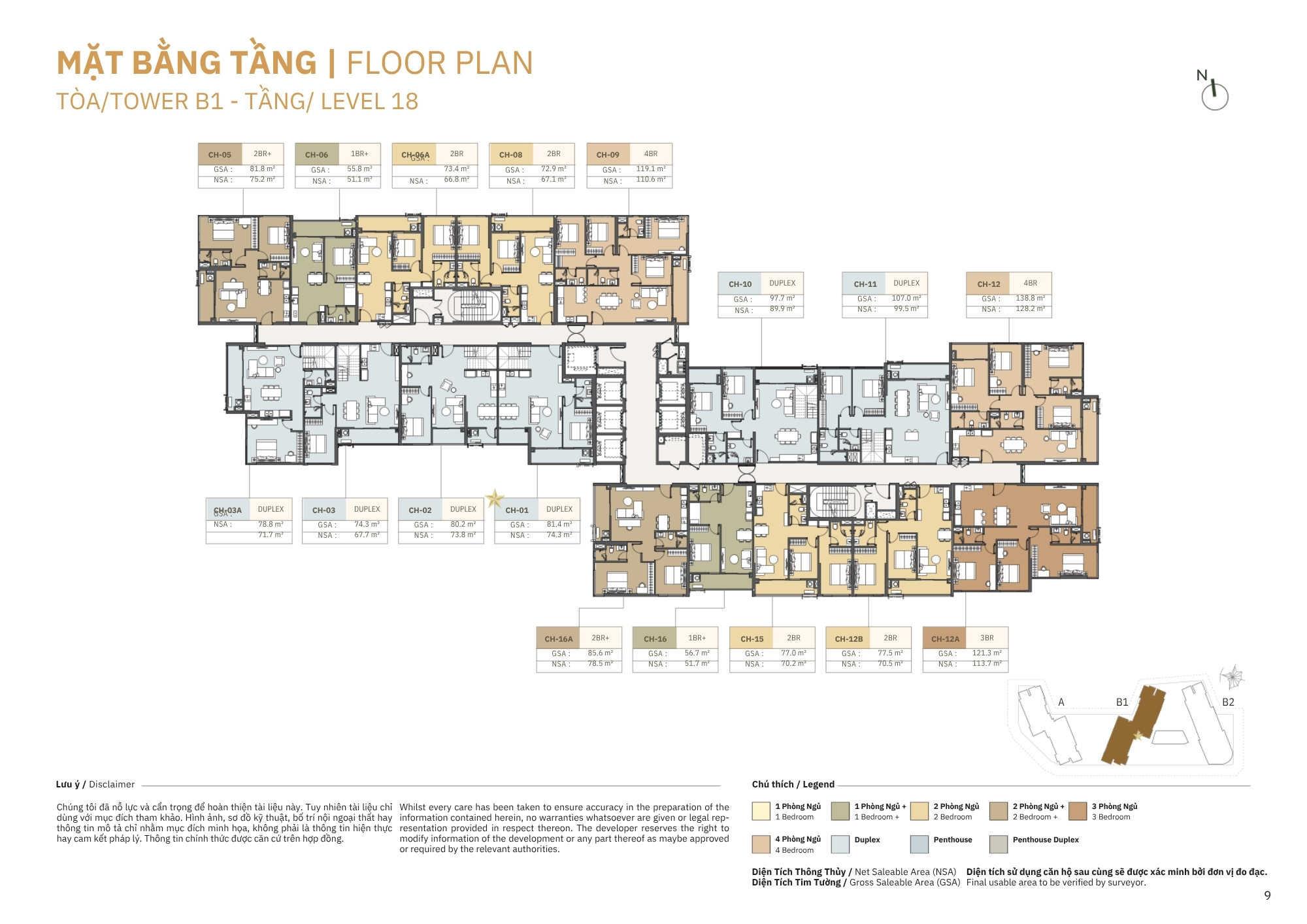 MẶT BẰNG THÁP B1 MASTERI COSMO CENTRAL