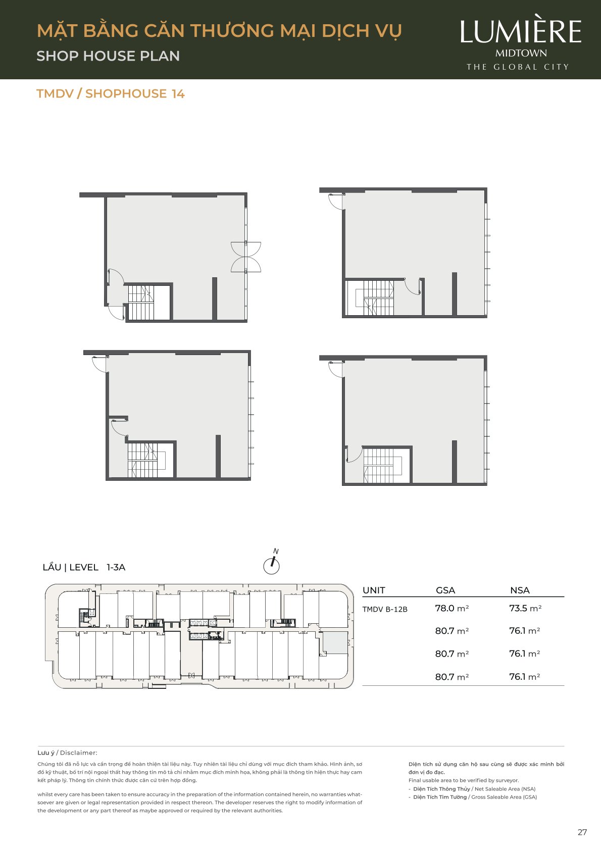 Mặt Bằng và Layout Lumiere Midtown - The Global City