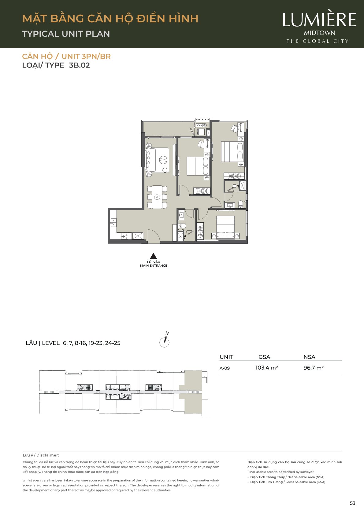Mặt Bằng và Layout Lumiere Midtown - The Global City