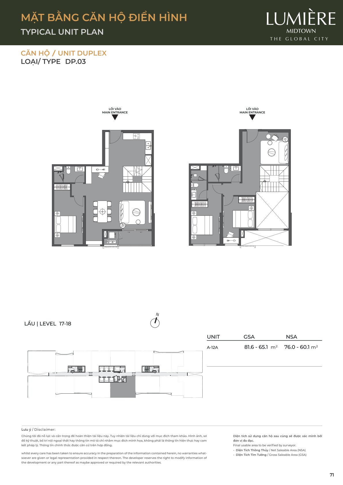 Mặt Bằng và Layout Lumiere Midtown - The Global City