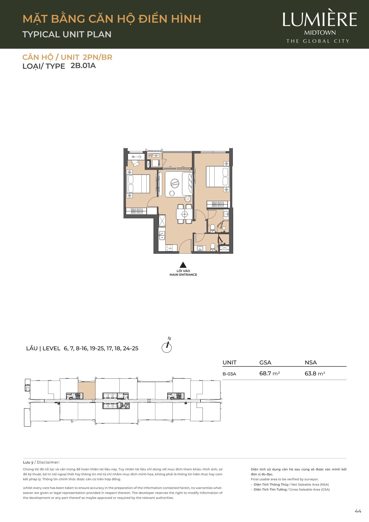 Mặt Bằng và Layout Lumiere Midtown - The Global City