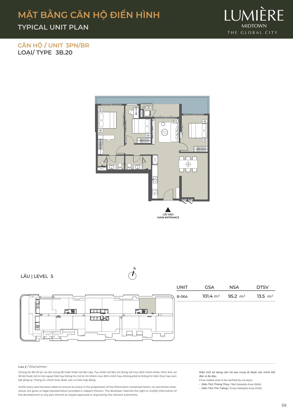Mặt Bằng và Layout Lumiere Midtown - The Global City