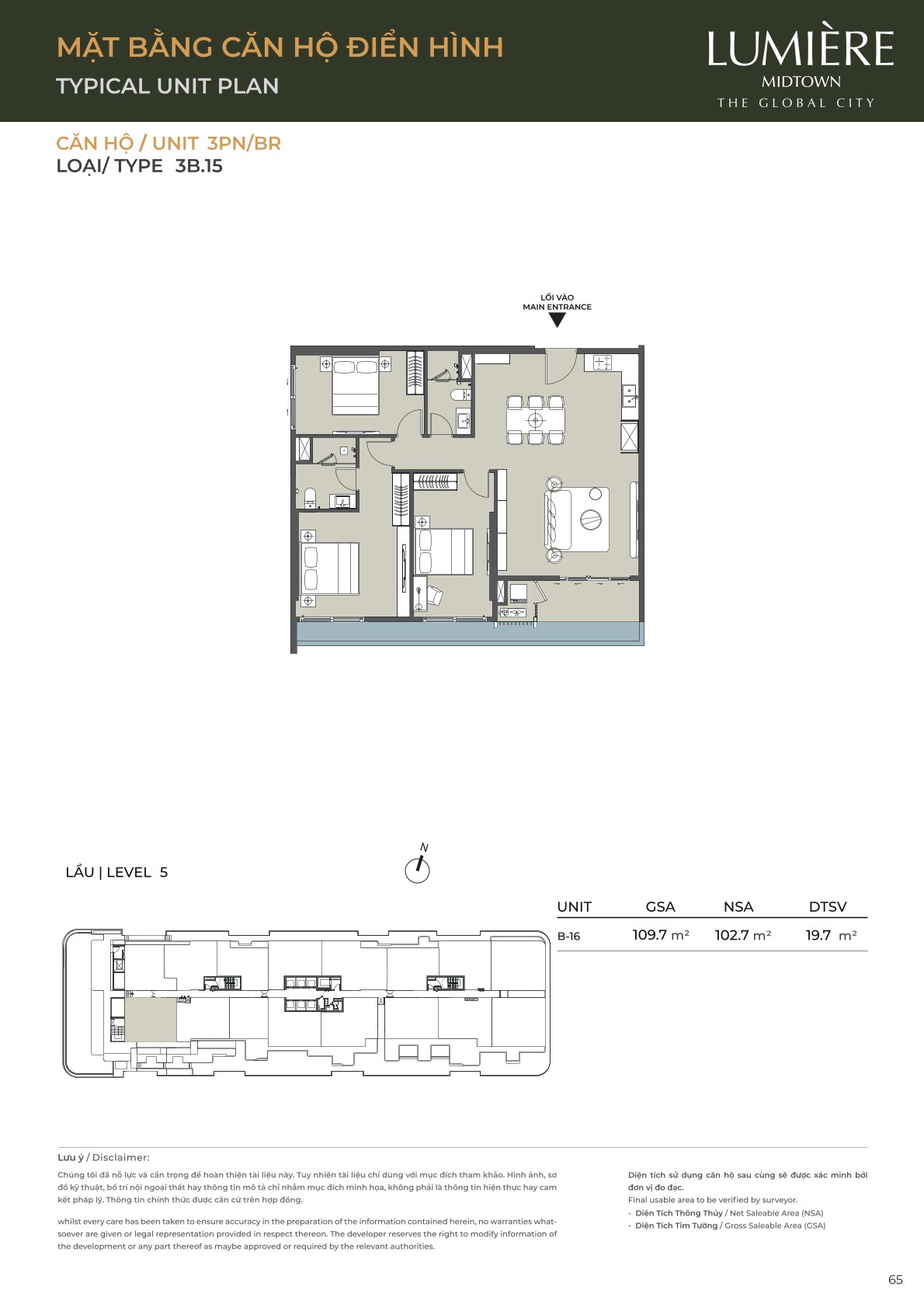 Mặt Bằng và Layout Lumiere Midtown - The Global City