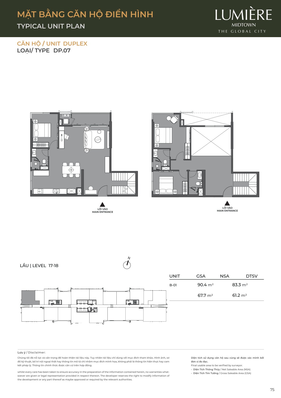Mặt Bằng và Layout Lumiere Midtown - The Global City