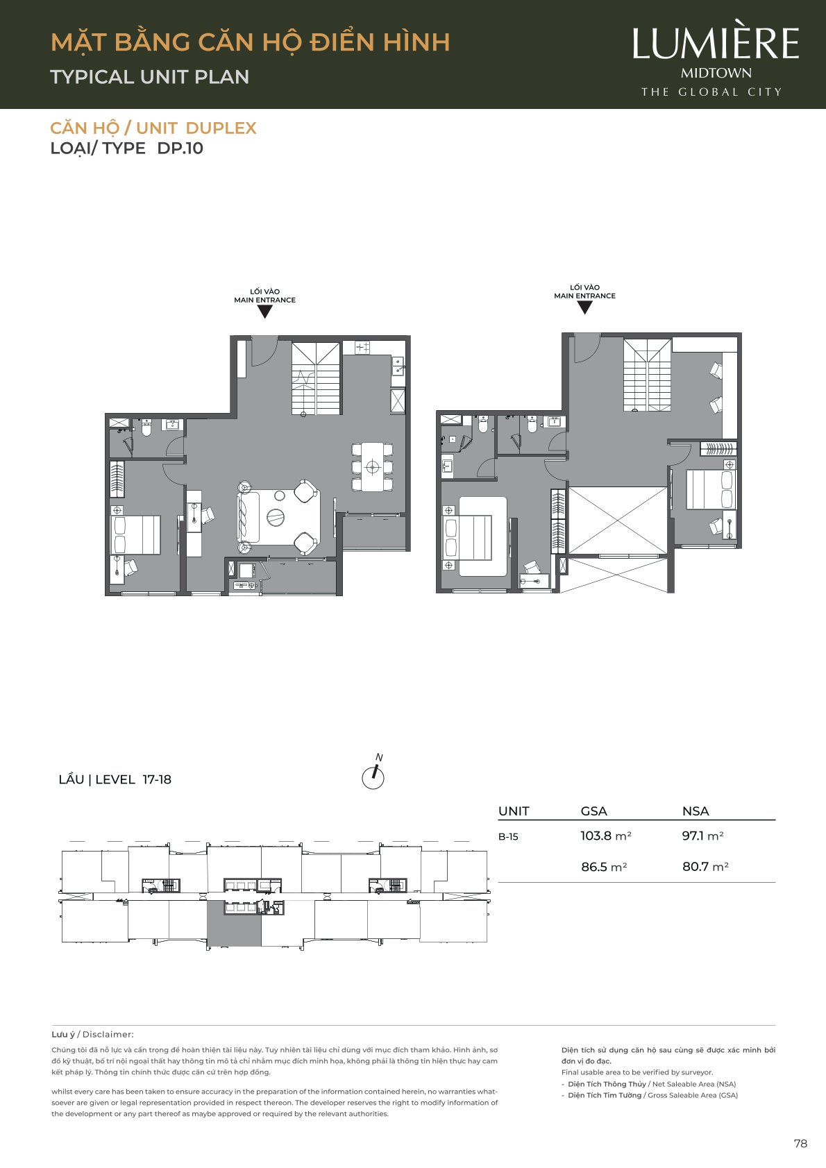 Mặt Bằng và Layout Lumiere Midtown - The Global City