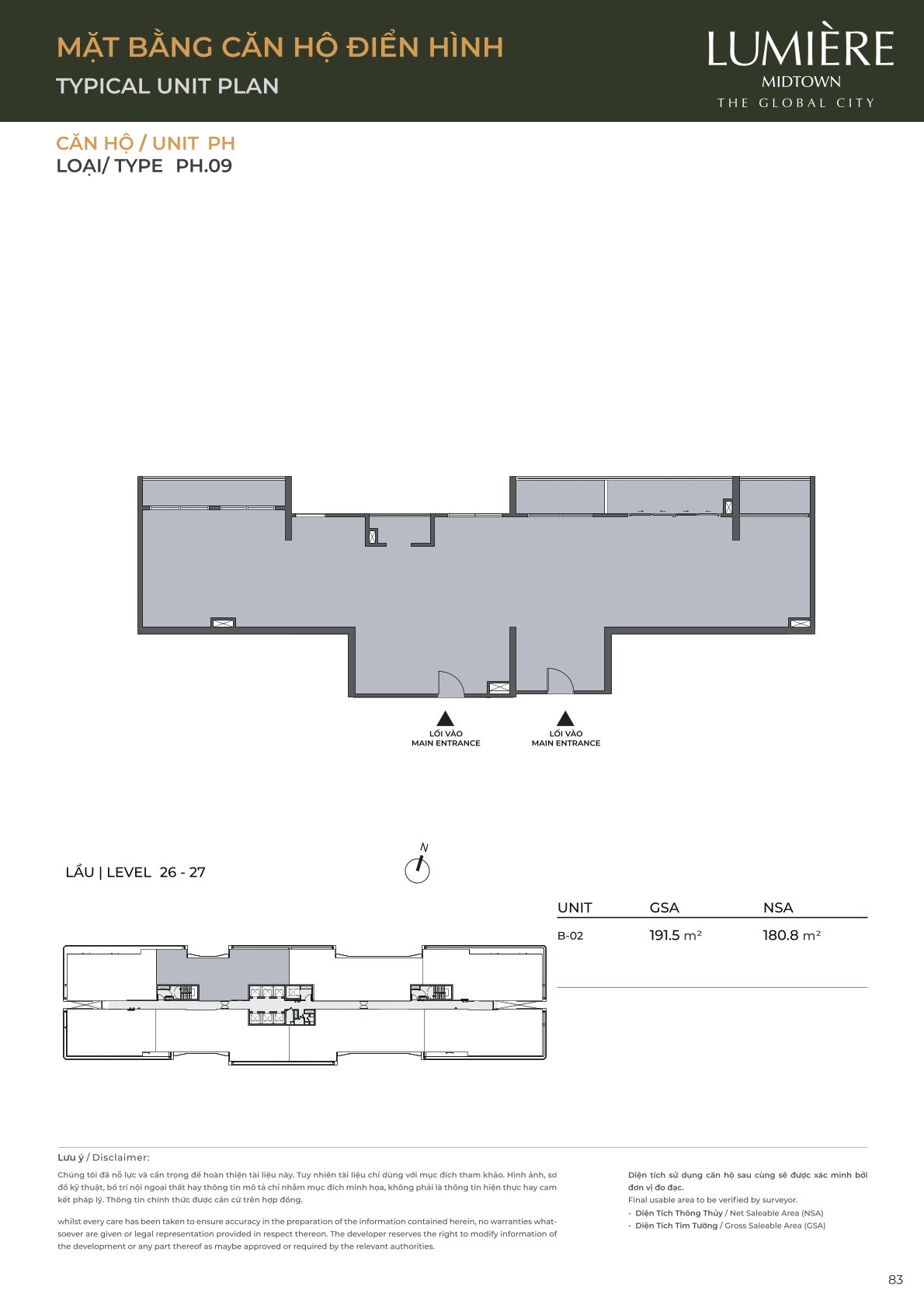 Mặt Bằng và Layout Lumiere Midtown - The Global City