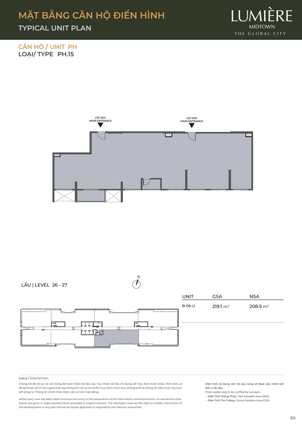 Mặt Bằng và Layout Lumiere Midtown - The Global City