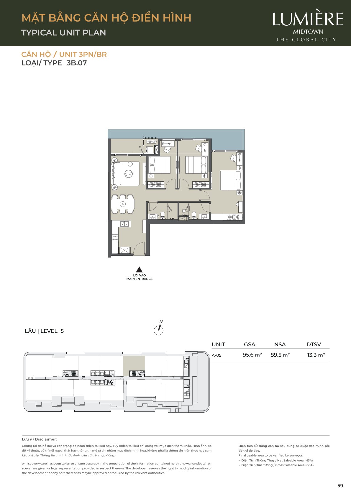 Mặt Bằng và Layout Lumiere Midtown - The Global City