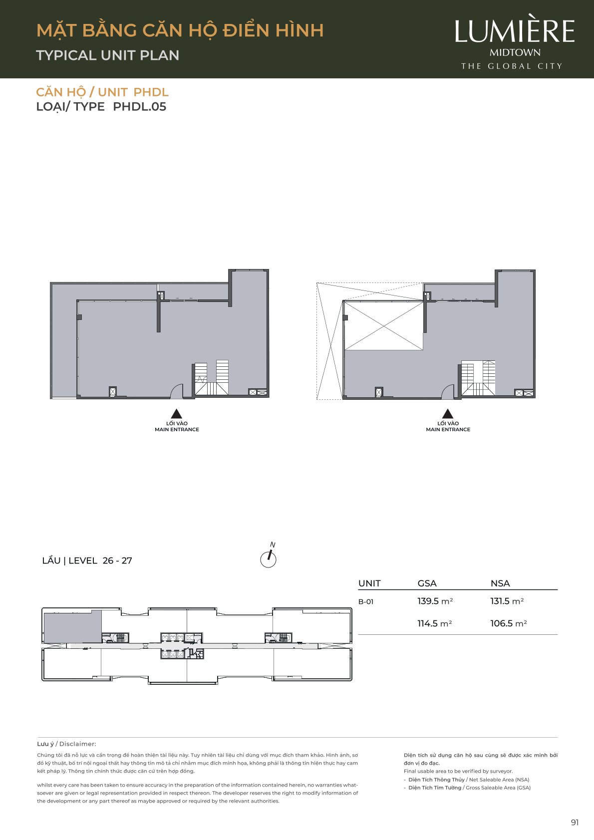 Mặt Bằng và Layout Lumiere Midtown - The Global City