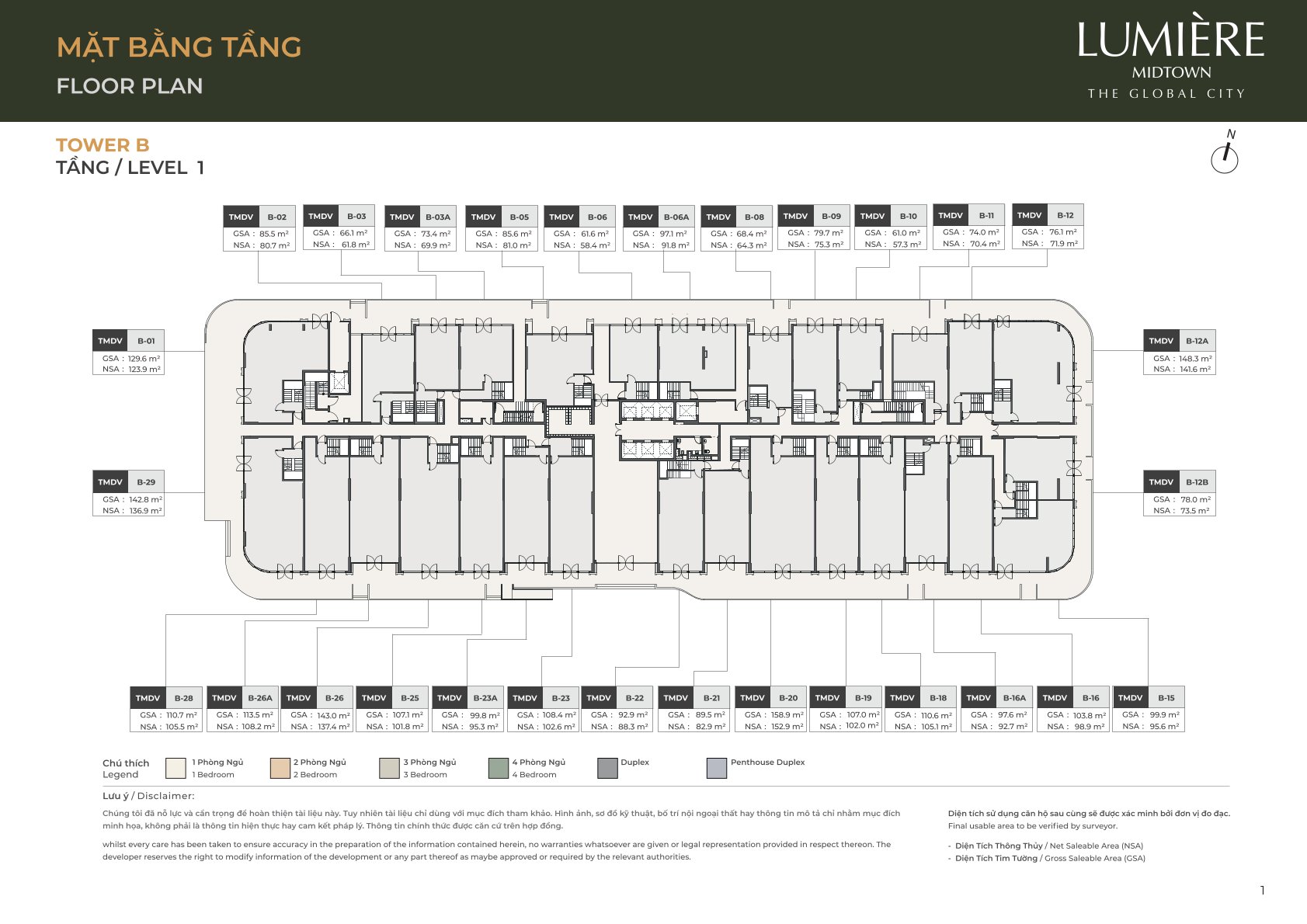 Mặt Bằng và Layout Lumiere Midtown - The Global City