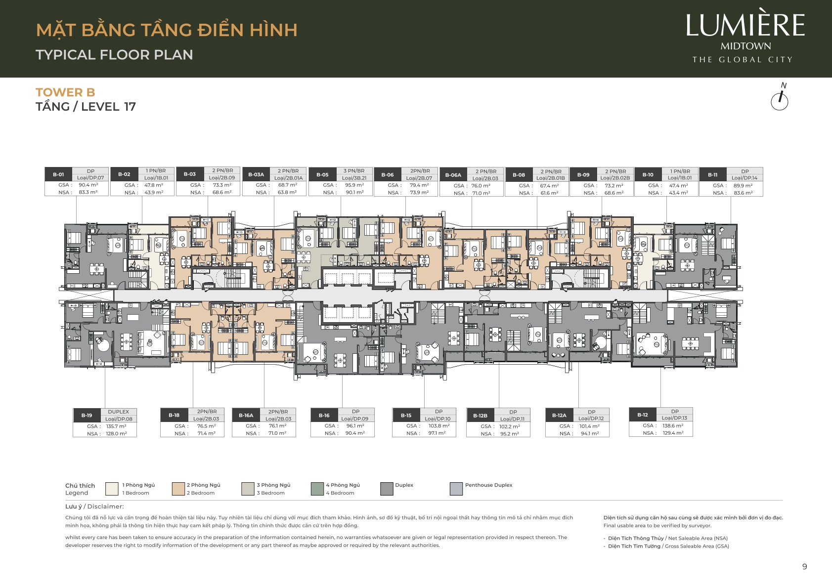 Mặt Bằng và Layout Lumiere Midtown - The Global City
