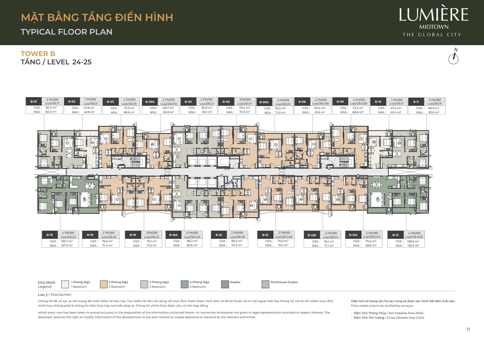 Mặt Bằng và Layout Lumiere Midtown - The Global City