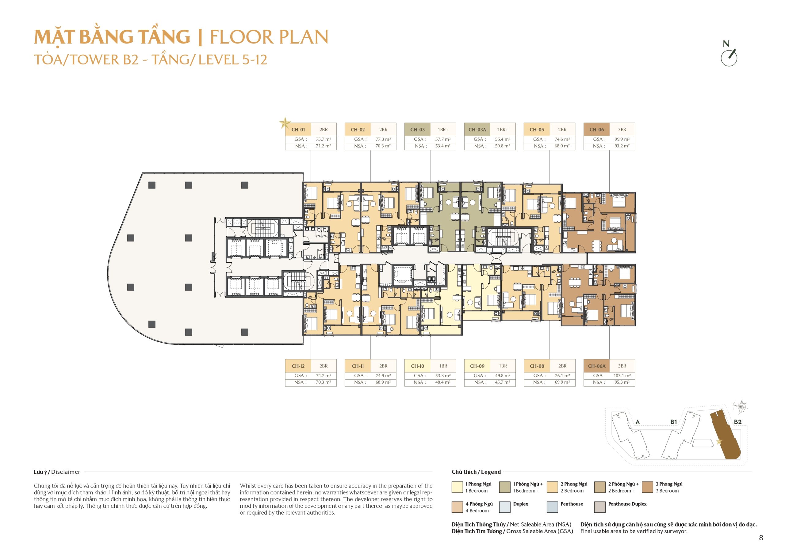 Mặt bằng và layout Masteri Cosmo Central - B2